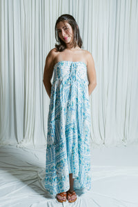 Mermaid Melody Tiered Ruffle High Low Maxi Dress