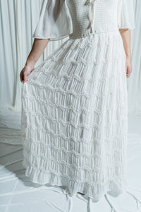 Graceful Smocked Midi Dress W/ Flutter Sleeves
