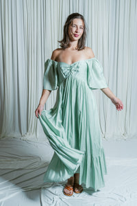 Whispering Willow Sweetheart Smocked Midi Dress