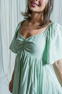 Whispering Willow Sweetheart Smocked Midi Dress