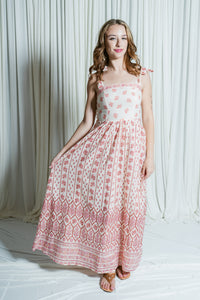 Santa Barbara Dreamin' Floral Tie Shoulder Maxi Dress