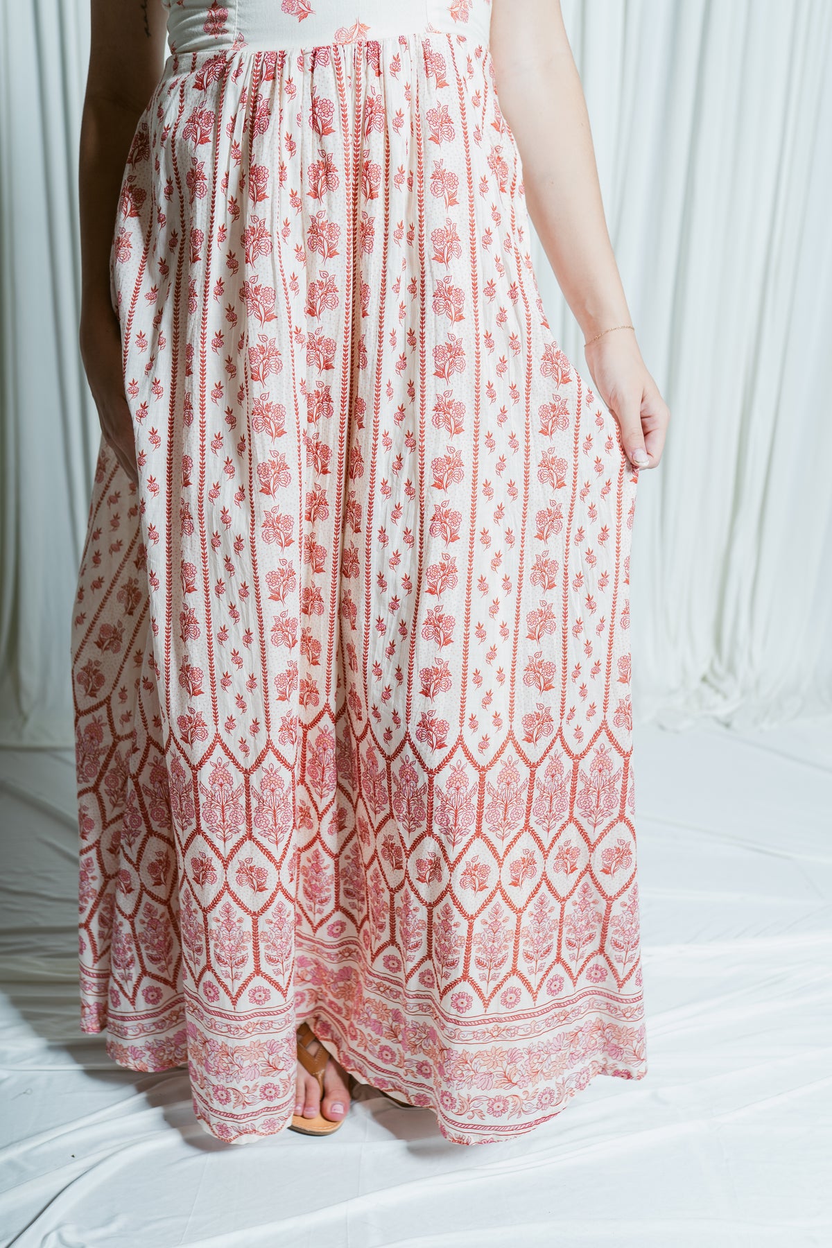 Santa Barbara Dreamin' Floral Tie Shoulder Maxi Dress