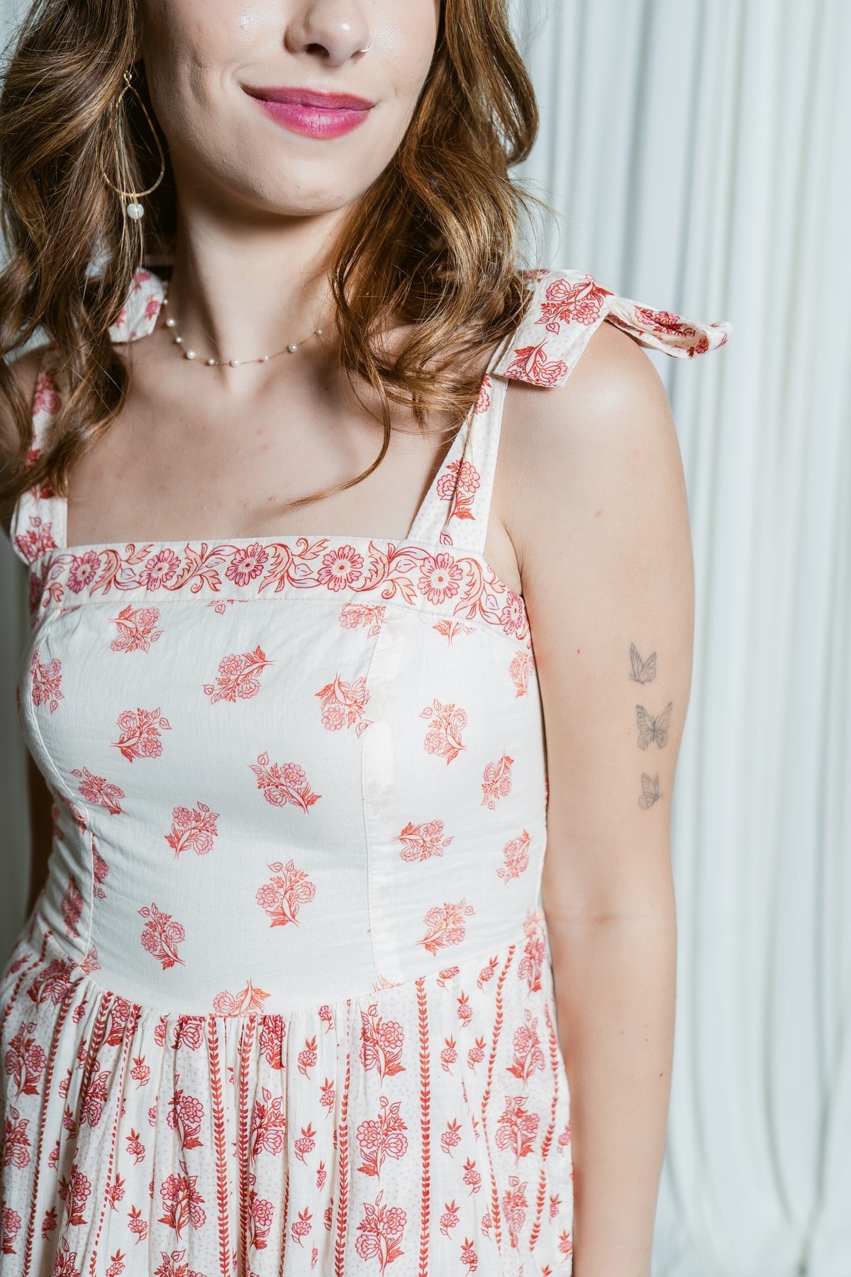 Santa Barbara Dreamin' Floral Tie Shoulder Maxi Dress