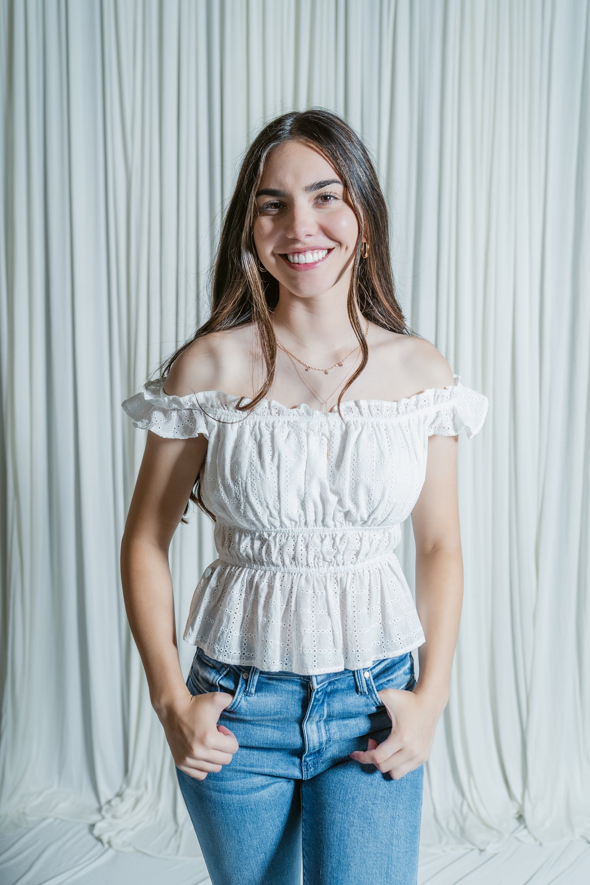 Sweet Pea Eyelet Crop Top