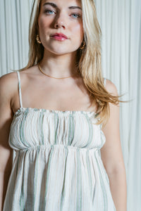 Rosie's Striped Open Back Tank Top