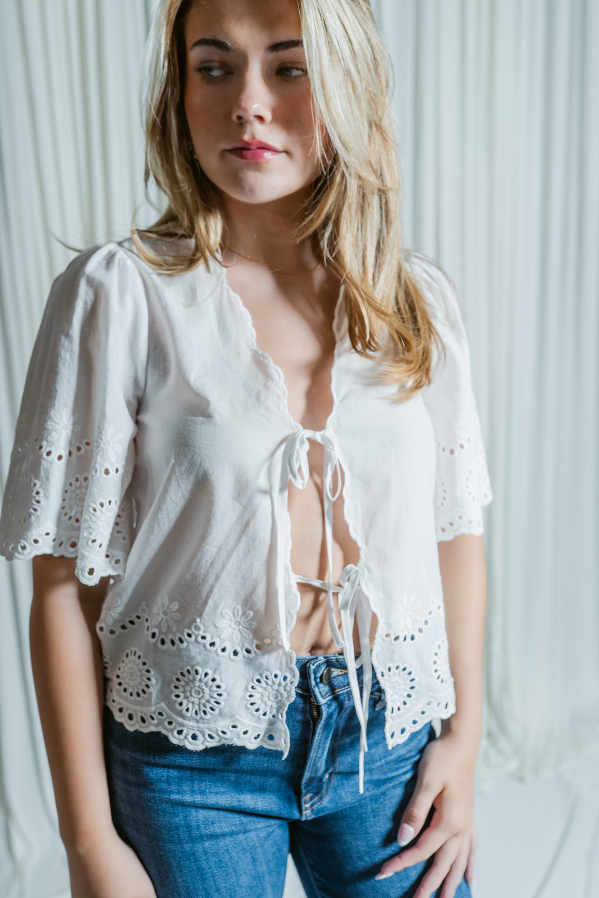Tied With Love Eyelet Blouse