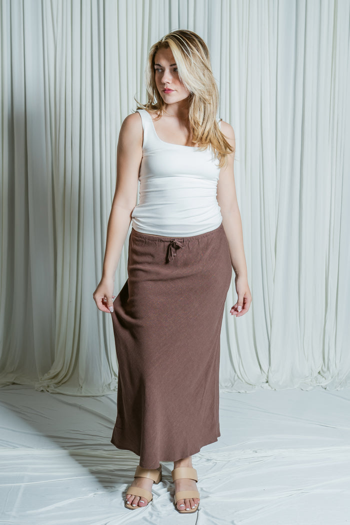 Easy Living Linen Midi Skirt