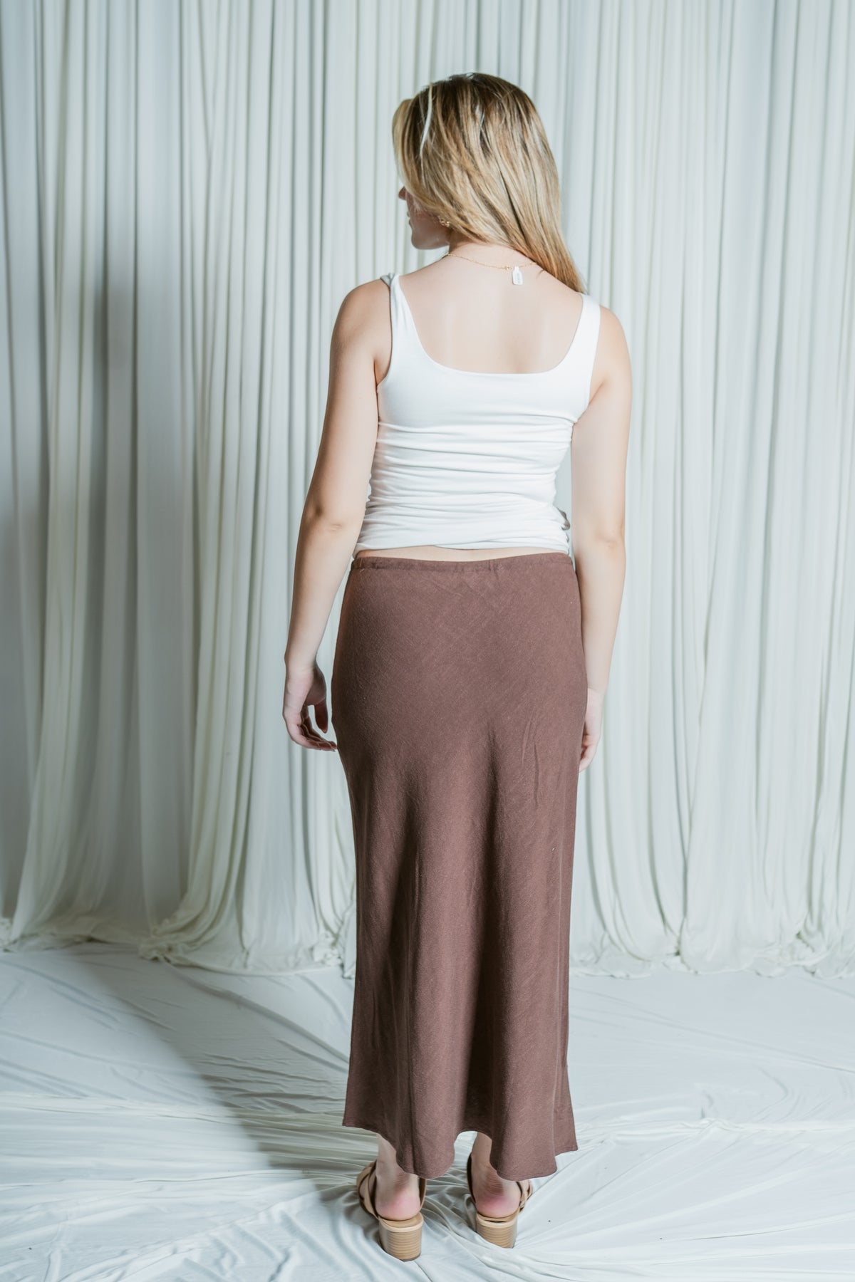 Easy Living Linen Midi Skirt
