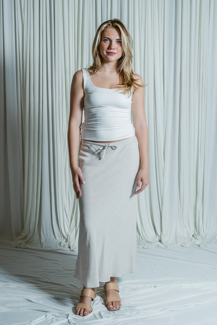 Easy Living Linen Midi Skirt