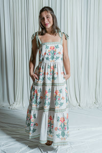 Softly Romantic Floral Tiered Midi Dress