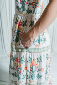 Softly Romantic Floral Tiered Midi Dress