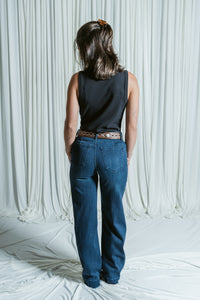 Hannah Mid Rise Patch Pocket Wide Leg Trouser