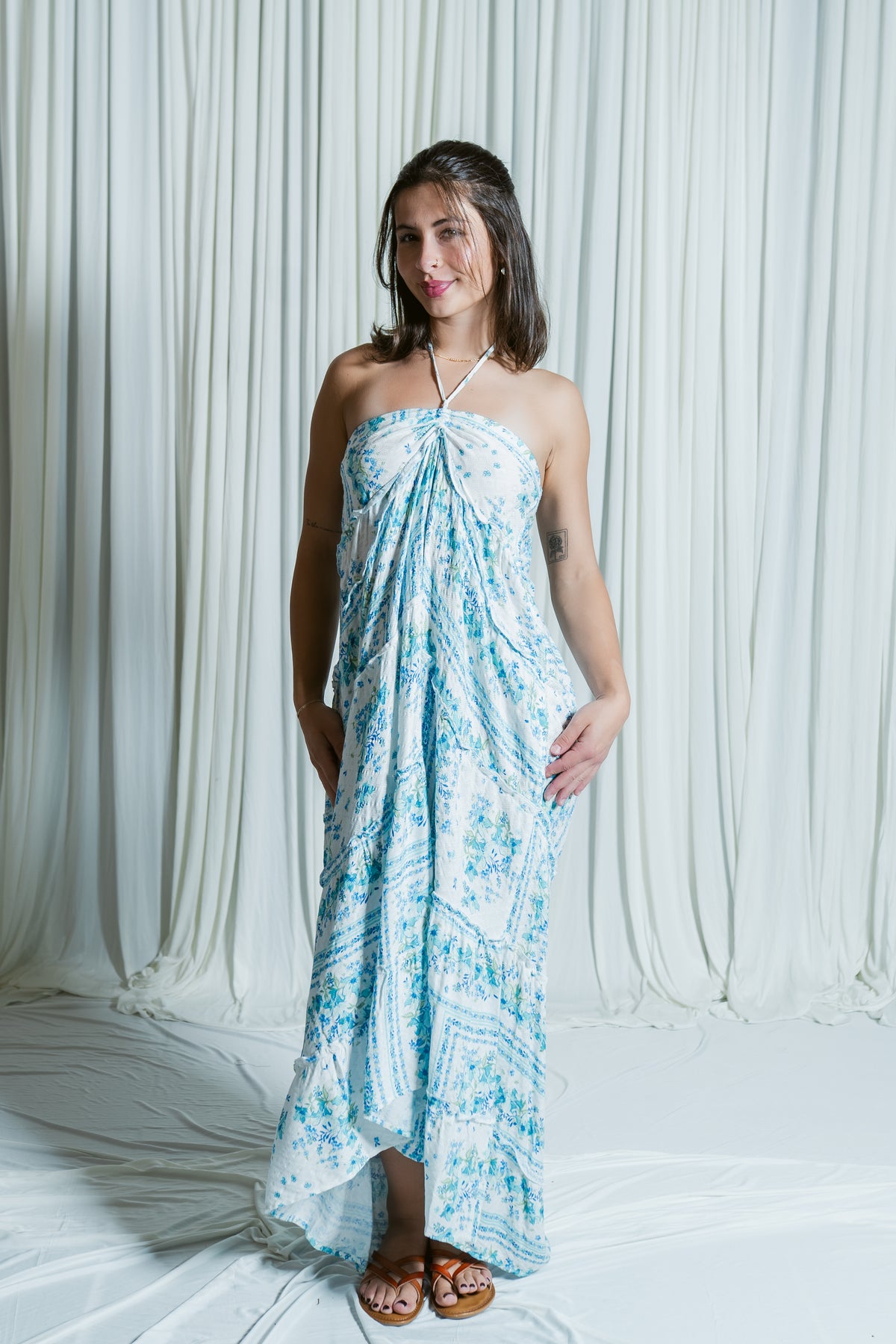 Mermaid Melody Tiered Ruffle High Low Maxi Dress