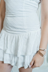 Peony Puff Eyelet Tie Mini Dress