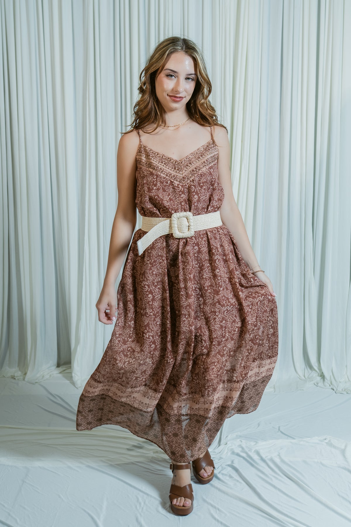 Coastal V-neck Maxi Dress