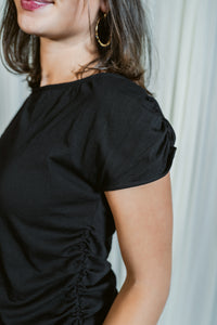 Noir Draped One Shoulder Top