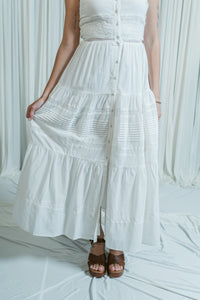 Annabel Floral Lace Maxi Dress W/ Buttons