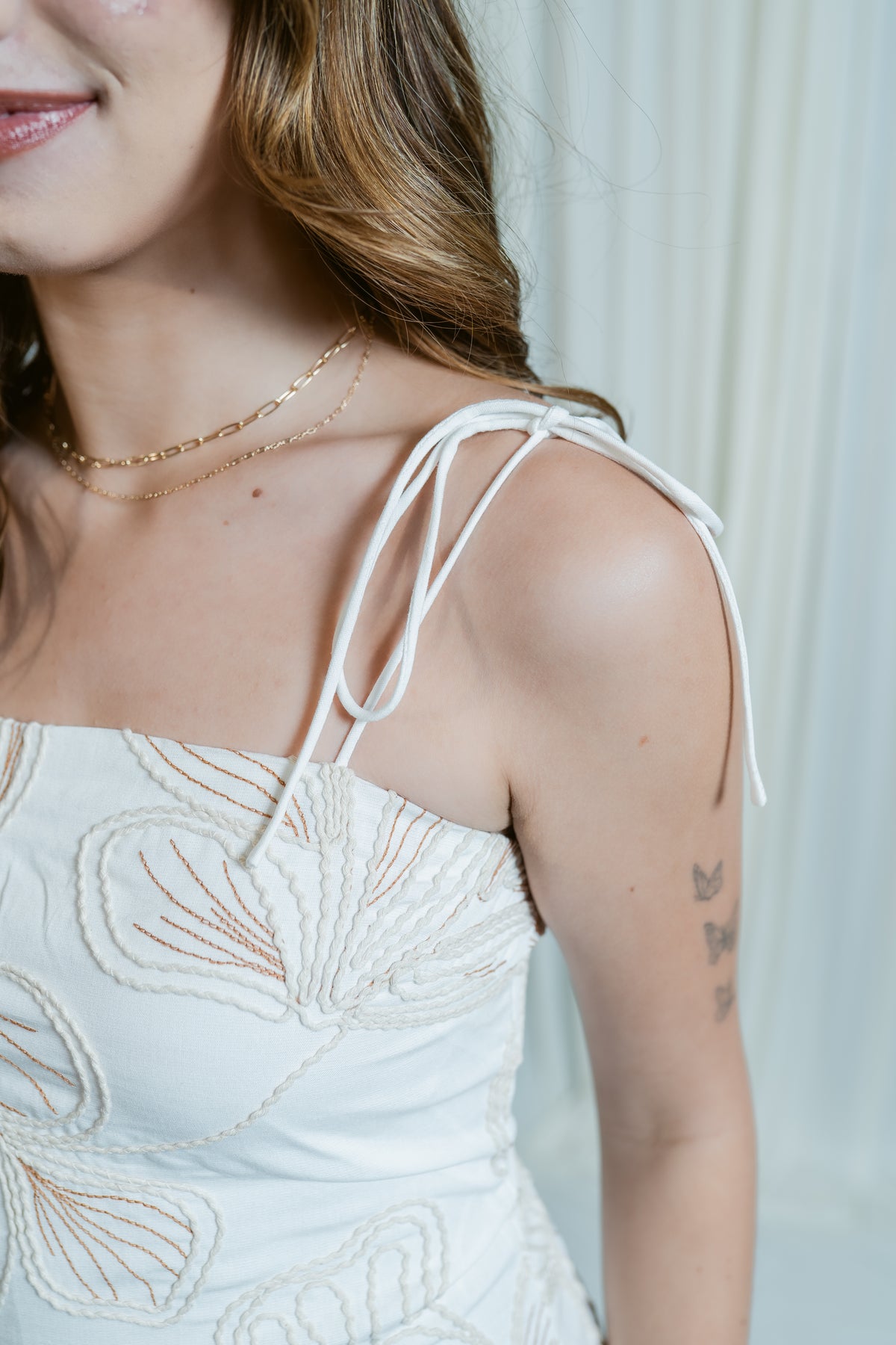 Dune Daydream Embroidered Tie Strap Cami Mini Dress