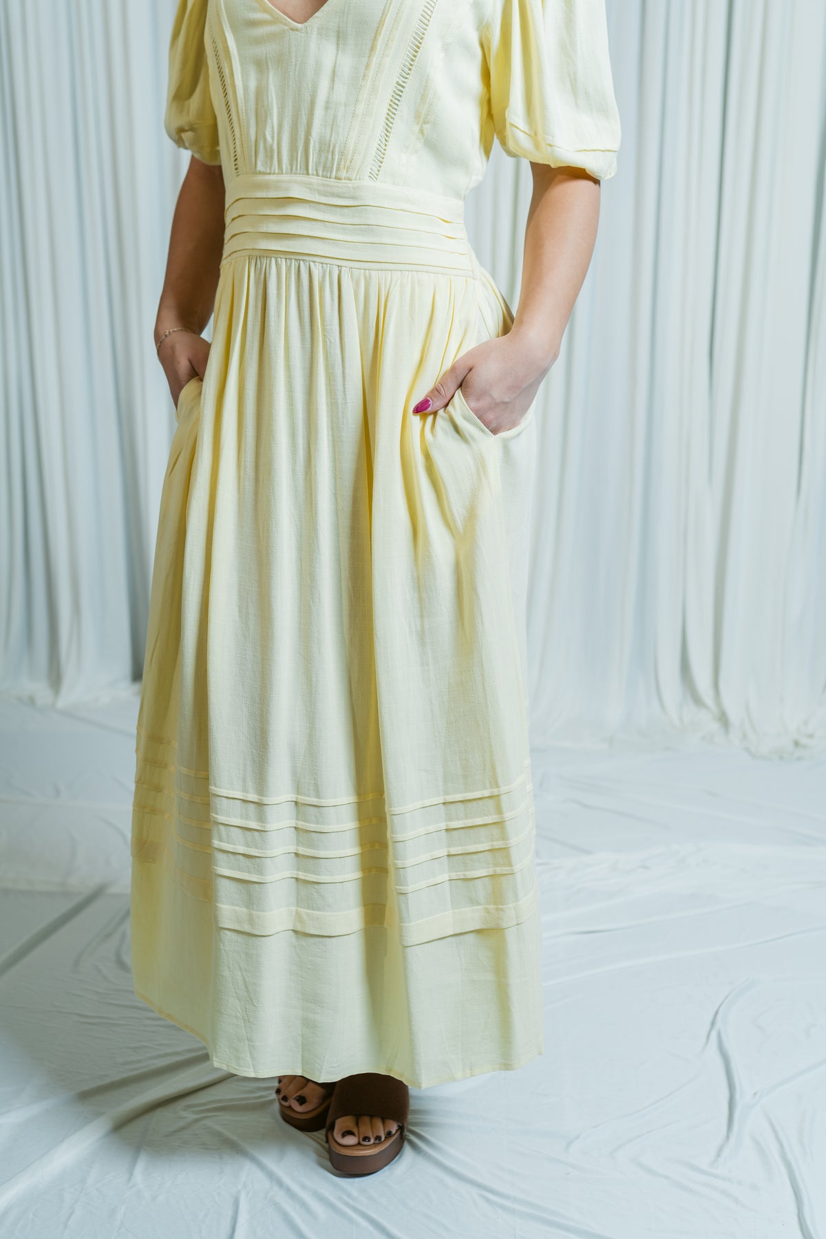 Delaney Linen Puff Sleeve Maxi