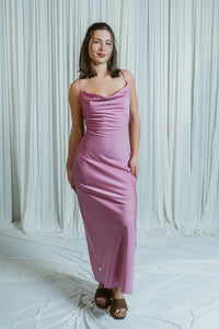 Midnight Shadow Open Back Midi Dress With Slit