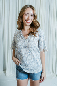 Coastal Crochet Embroidered Dreams Blouse