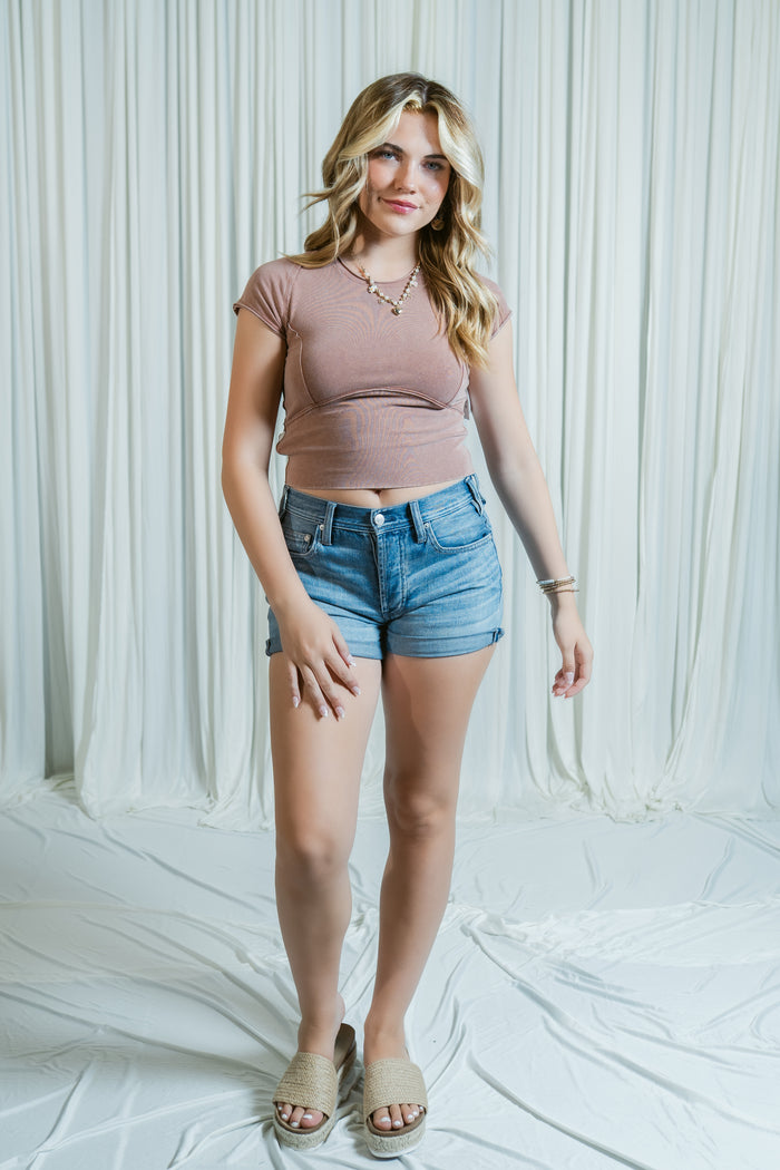 Simply Stitched Cropped Tee