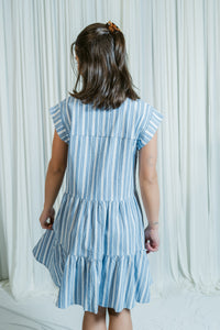 Dockside Darling Button Down Tiered Mini Dress