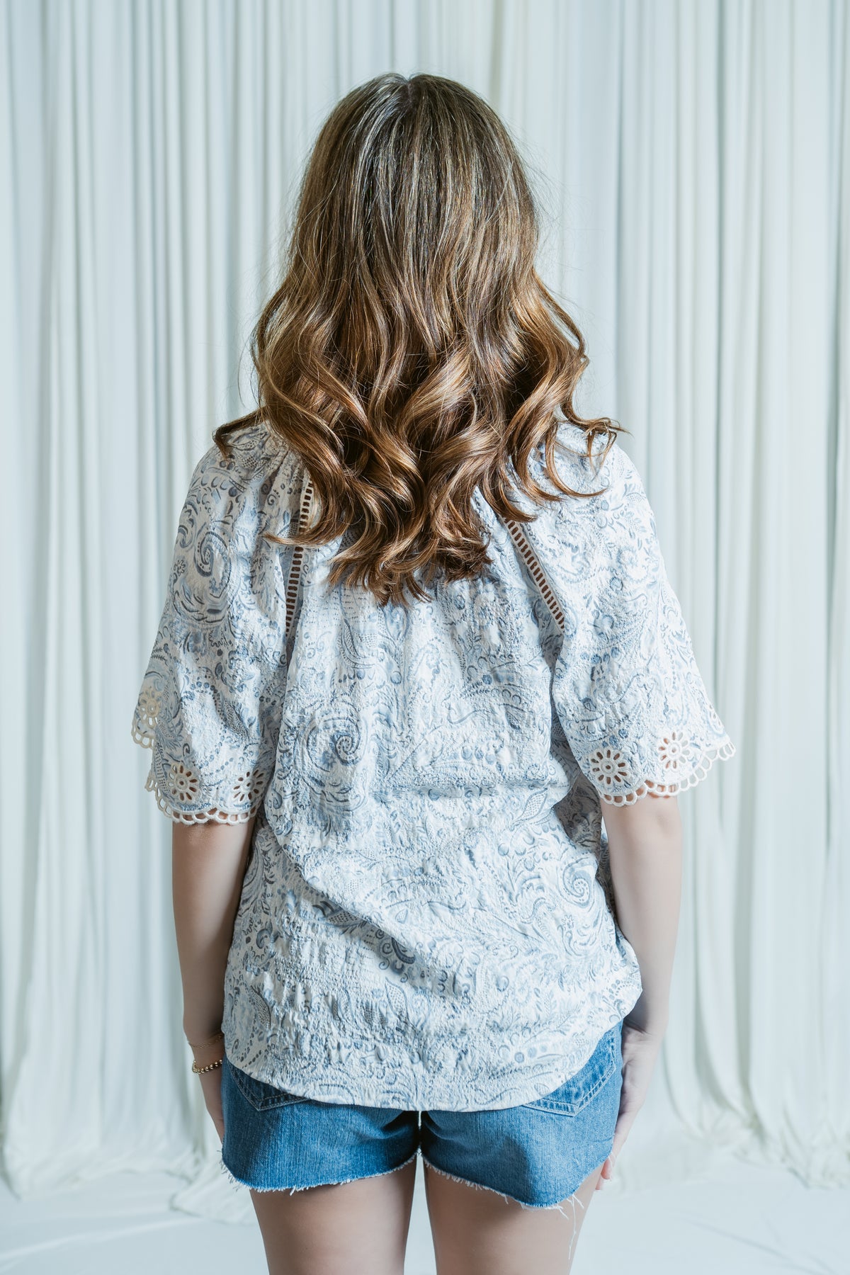 Coastal Crochet Embroidered Dreams Blouse