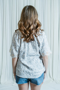 Coastal Crochet Embroidered Dreams Blouse