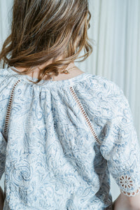 Coastal Crochet Embroidered Dreams Blouse