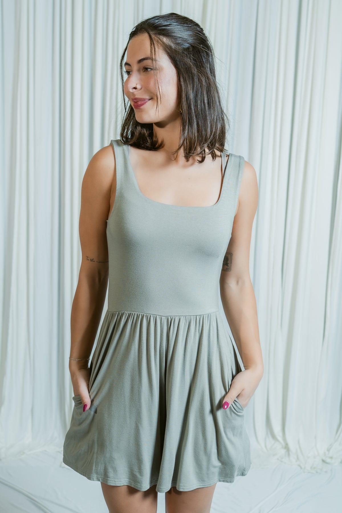 Casually Cute Square Neck Sleeveless Modal Romper