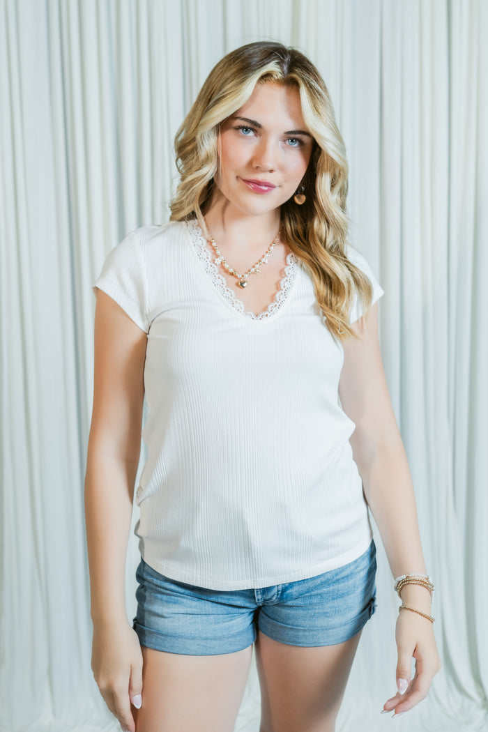 The Everly Lace Knit Top