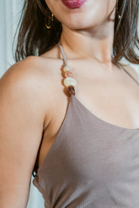 Beach Club Beaded Halter Top