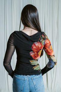 Lily Printed Mesh Long Sleeve