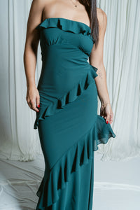 Bare Bliss Strapless Maxi W/ Ruffle Detail