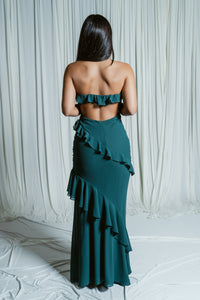 Bare Bliss Strapless Maxi W/ Ruffle Detail