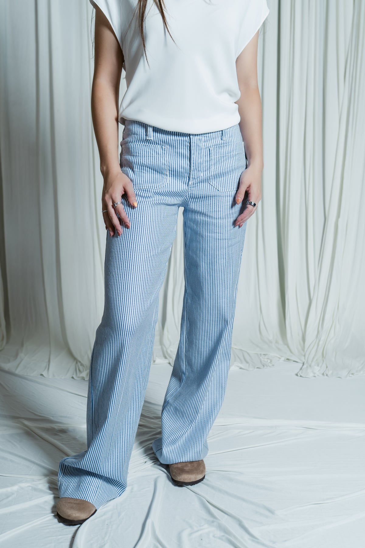Hampton Days Patch Pocket Wide Leg Linen Pants