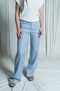 Hampton Days Patch Pocket Wide Leg Linen Pants