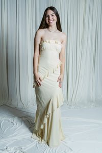 Bare Bliss Strapless Maxi W/ Ruffle Detail
