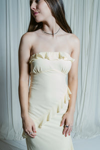 Bare Bliss Strapless Maxi W/ Ruffle Detail