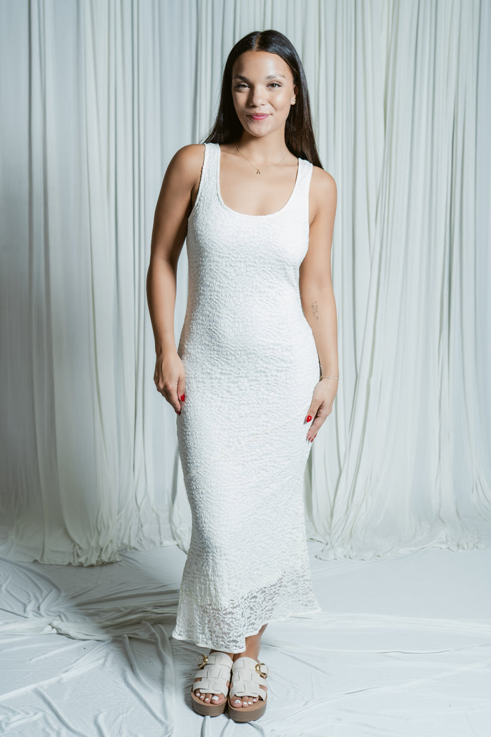 Postitano Romance Lace Midi Dress