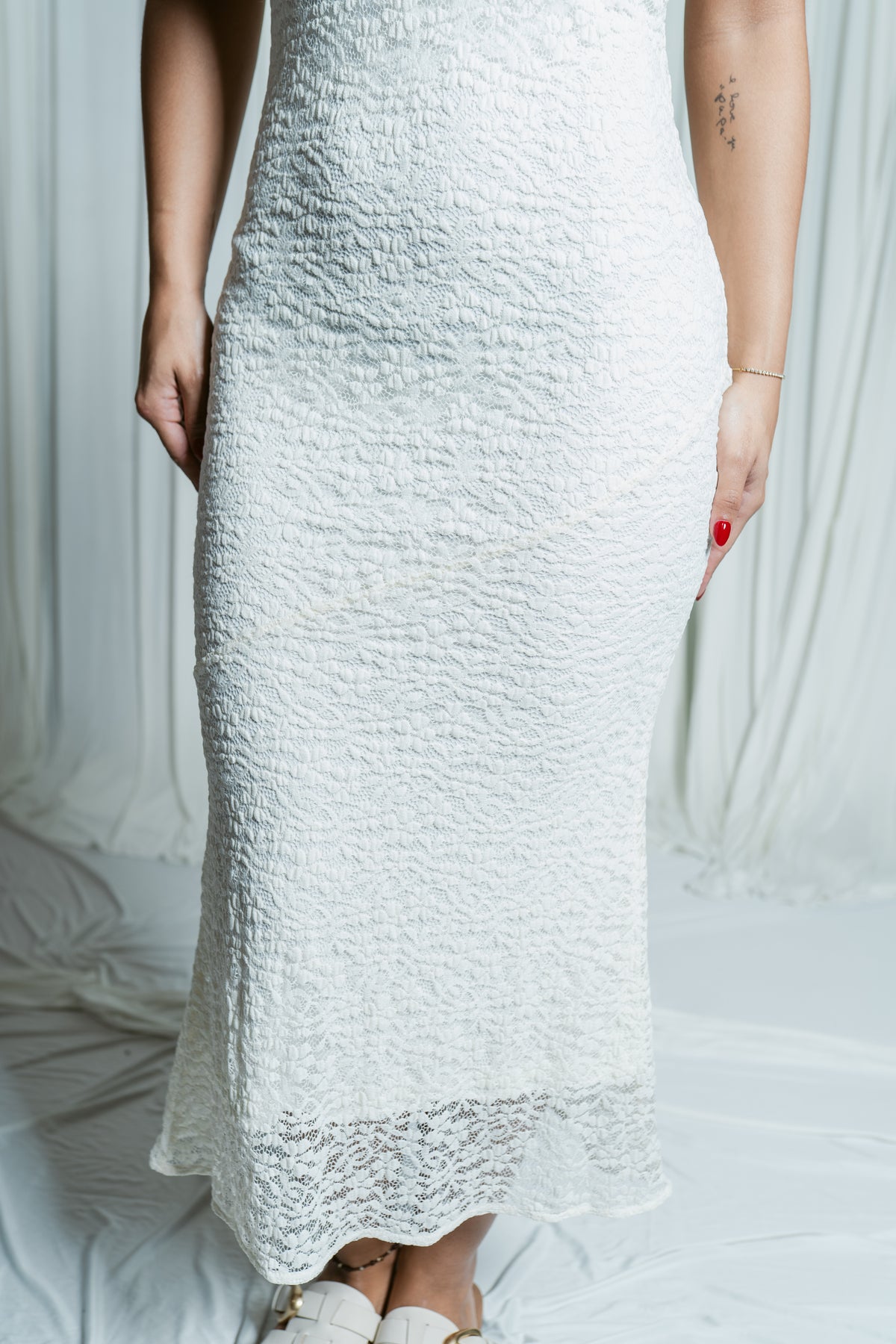 Postitano Romance Lace Midi Dress