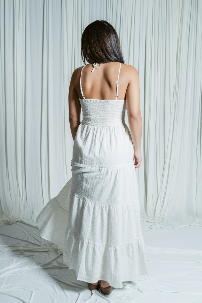 Majorca Eyelet Tiered Maxi Dress