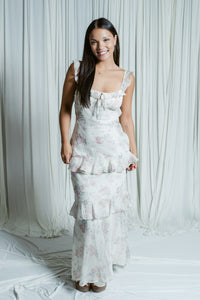 Sweet Peony Ruffle Maxi Dress