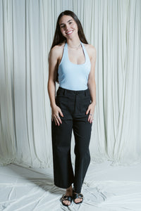 Seasonless Cropped Wide Leg Pants W/ Front Pockets