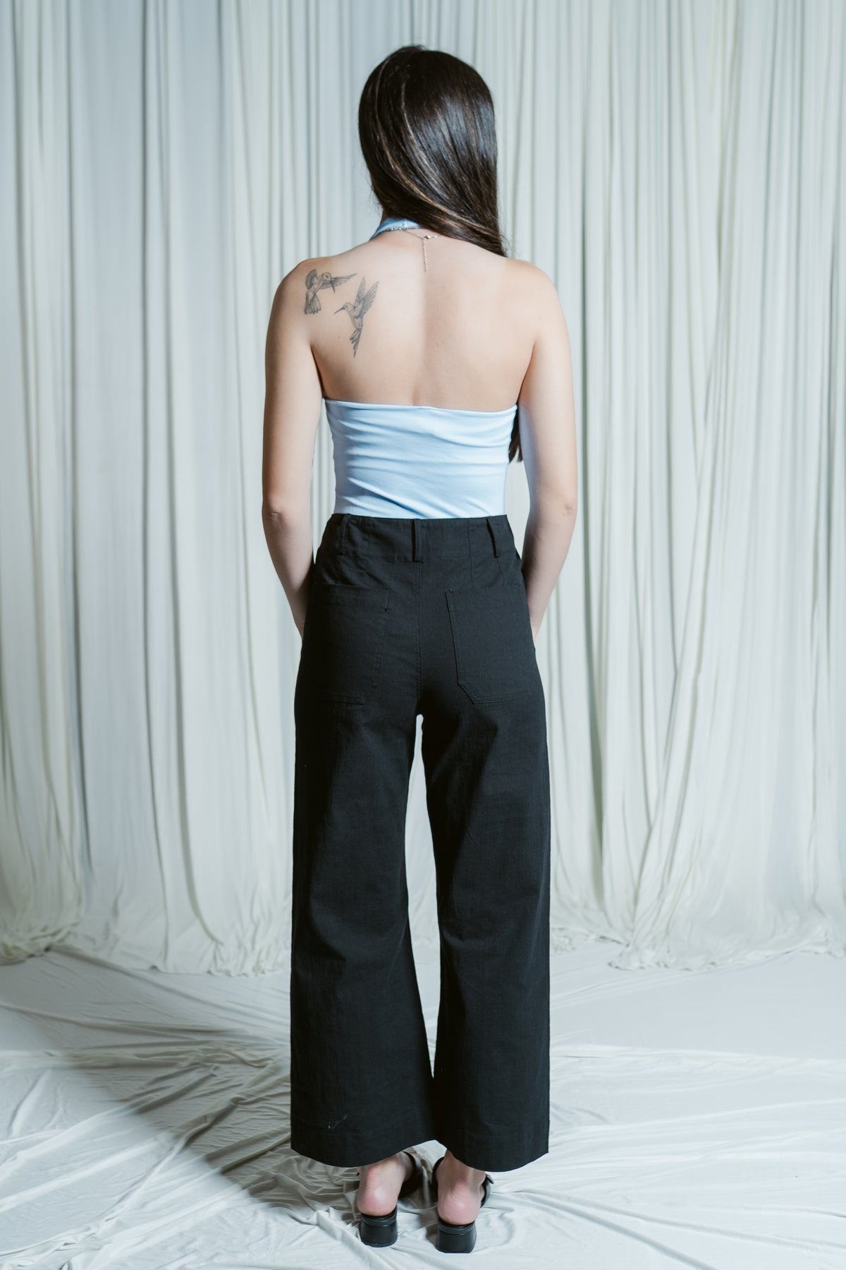 Seasonless Cropped Wide Leg Pants W/ Front Pockets