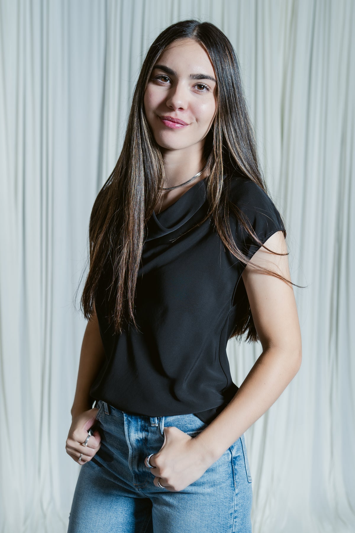 Dolman Cowl Neck Blouse