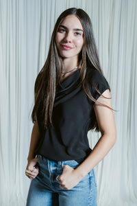 Dolman Cowl Neck Blouse