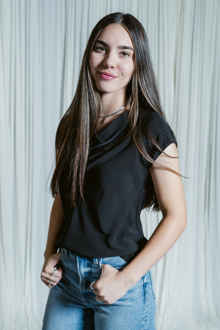 Dolman Cowl Neck Blouse