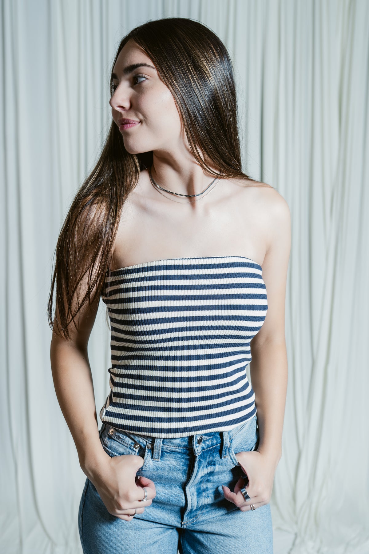 Nantucket Nights Striped Tube Top